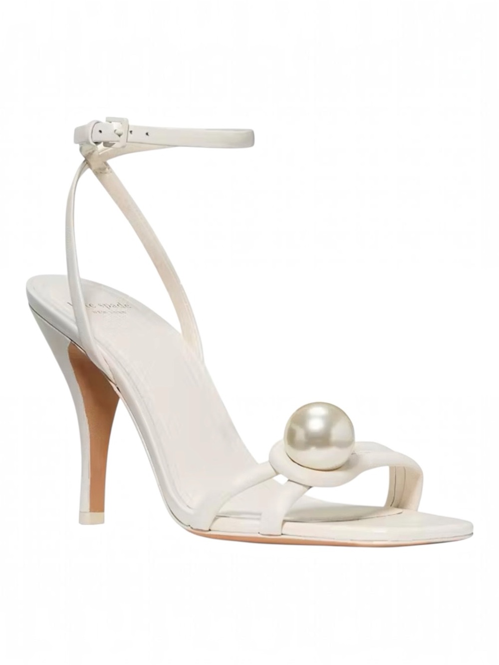 Kate Spade Harmony Smooth Leather Cream White Bridal High Heel Sandal Size 10
